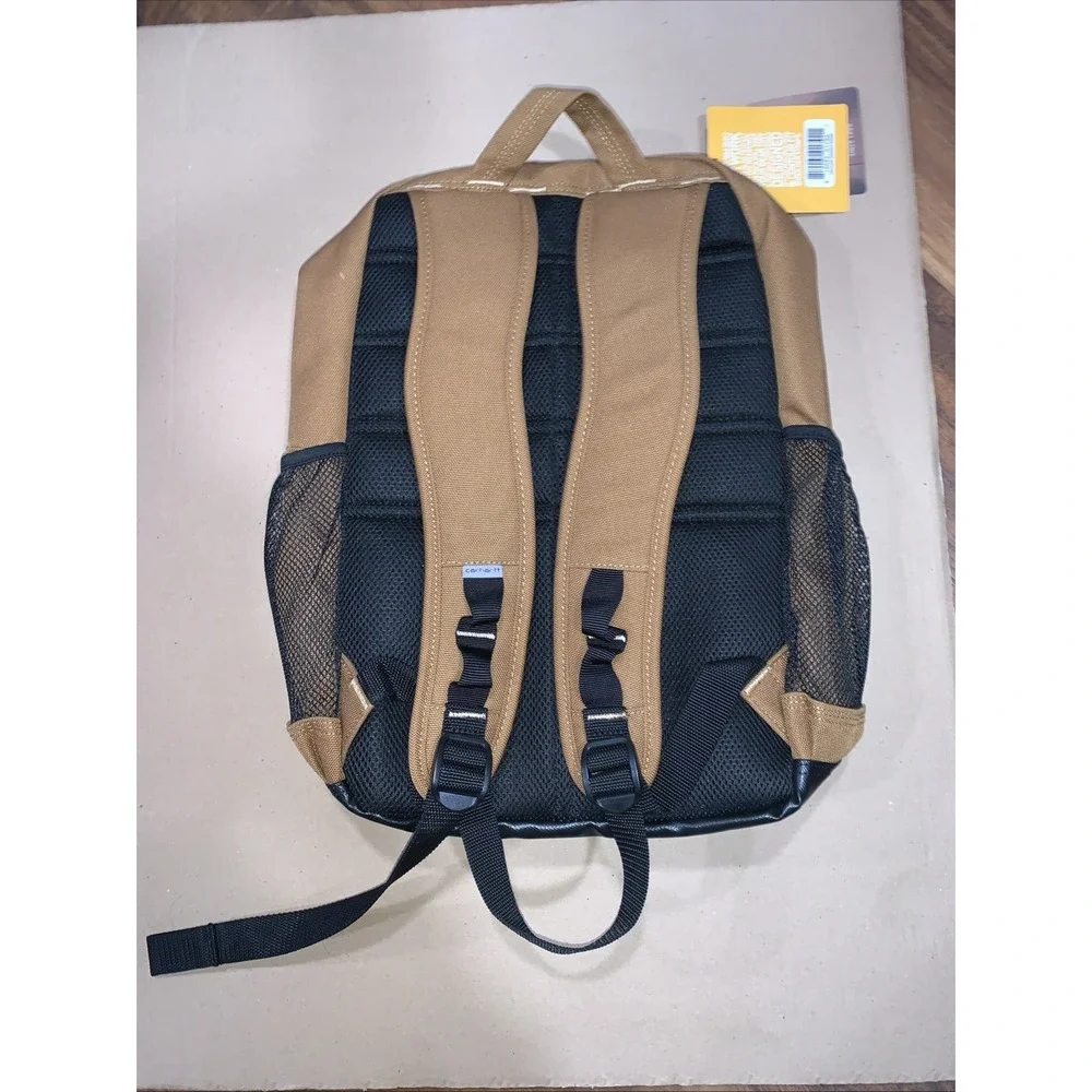 NWT 28L Dual Compartment CARHARTT backpack brown With Faux Leather Stylish